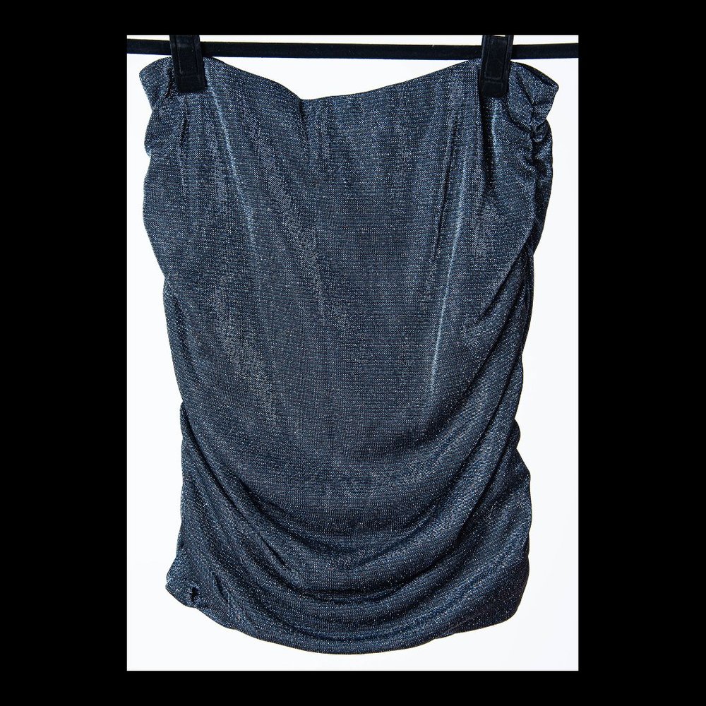 Aqua Womens Metallic Ruched Party Mini Skirt M NWT